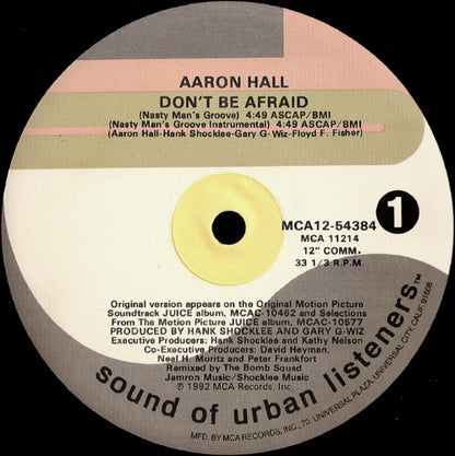 Aaron Hall : Don't Be Afraid (12", Single)