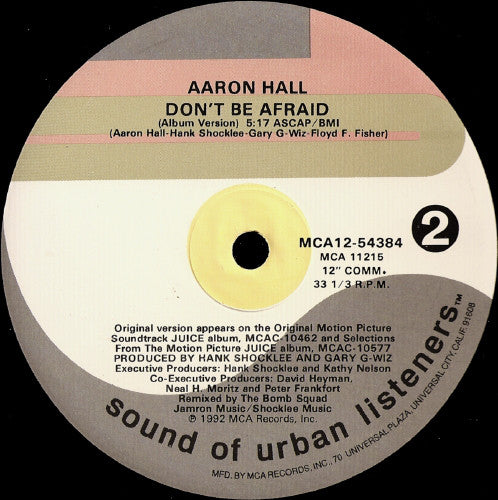 Aaron Hall : Don't Be Afraid (12", Single)