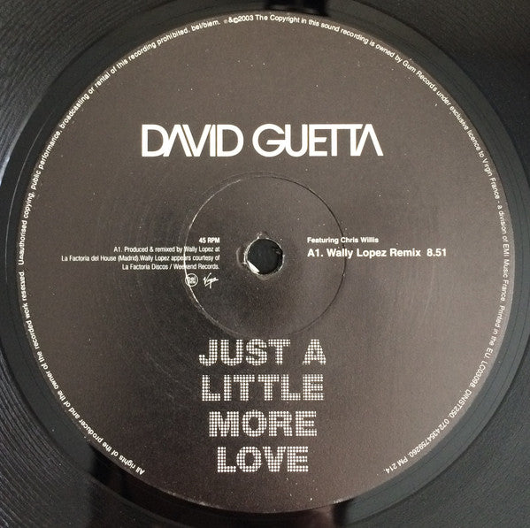 David Guetta Featuring Chris Willis : Just A Little More Love (12")