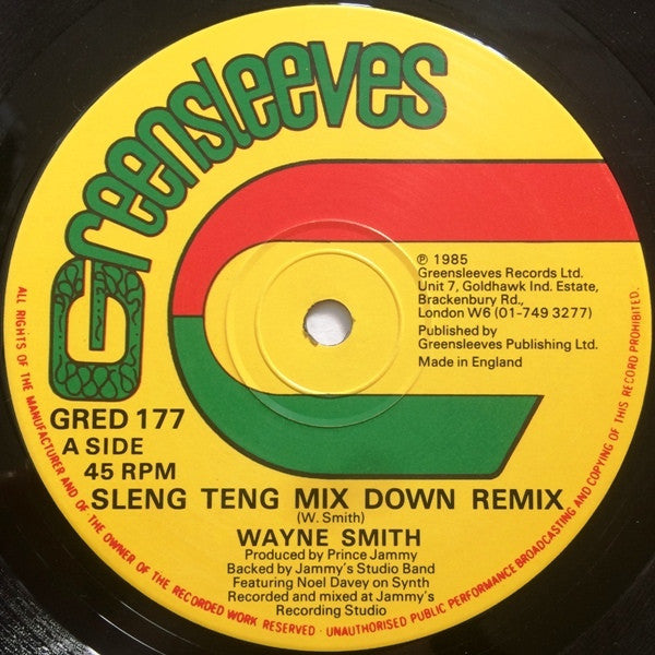 Wayne Smith / Pad Anthony : Sleng Teng Mix Down Remix / Cry For Me (12")
