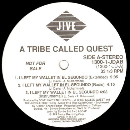 A Tribe Called Quest : I Left My Wallet In El Segundo (12", Promo)