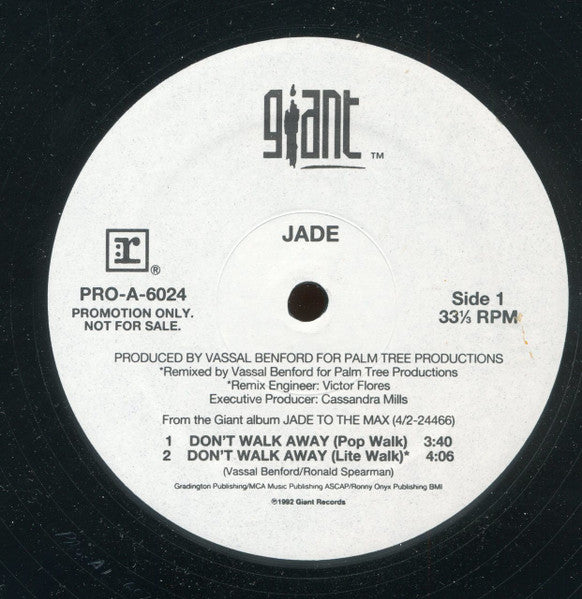 Jade (3) : Don't Walk Away (12", Promo)
