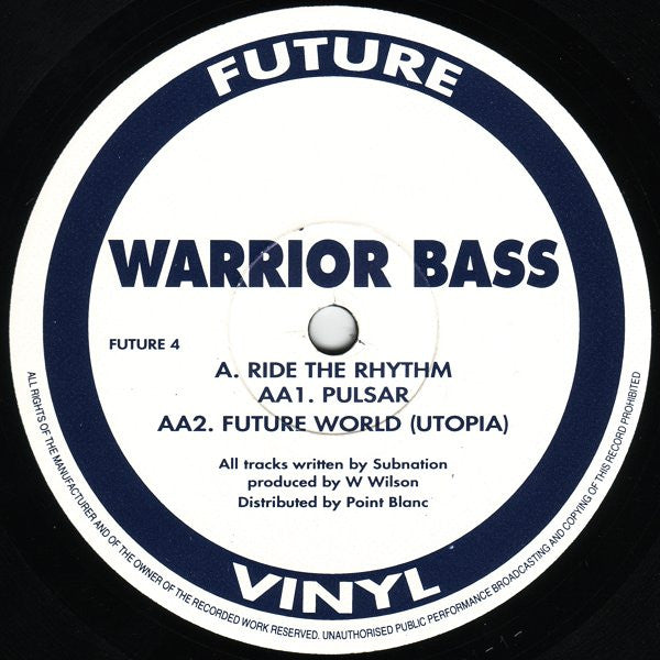 Warrior Bass : Ride The Rhythm (12", Promo)