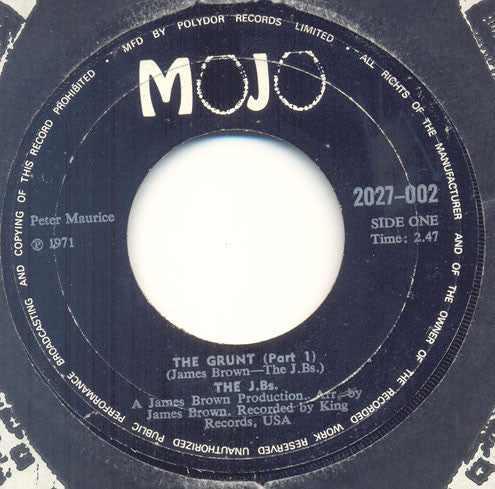 The J.B.'s : The Grunt (7")