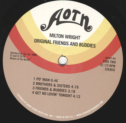 Milton Wright : Original Friends And Buddies (LP, Album, RE)