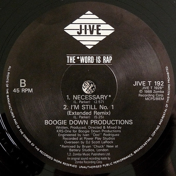 Boogie Down Productions : Jack Of Spades (12")
