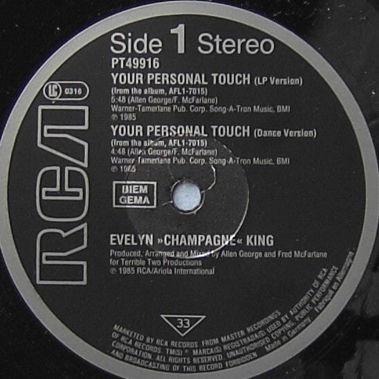 Evelyn King : Your Personal Touch (12", Maxi)