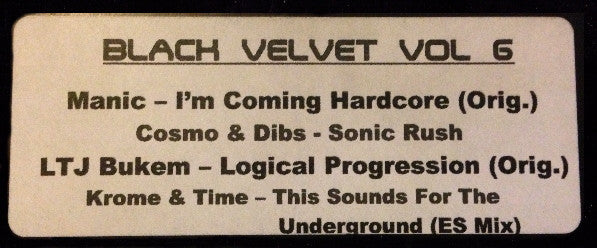 Various : Black Velvet Vol 6 (12", Unofficial, W/Lbl)