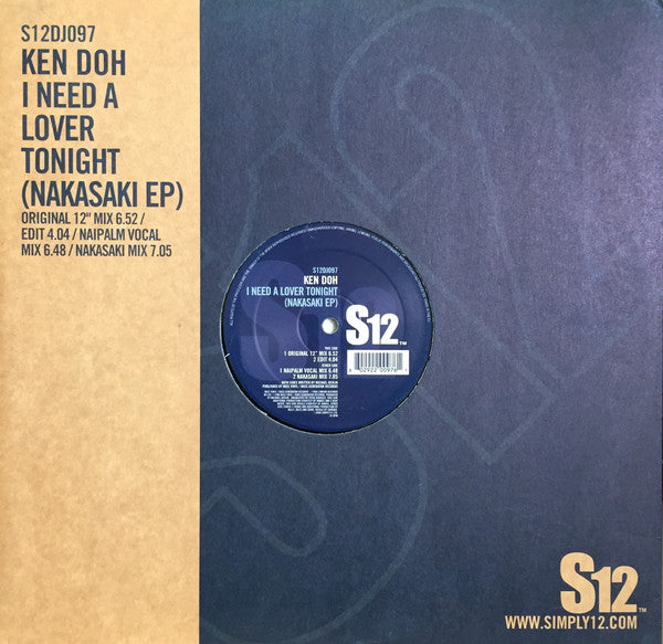 Ken Doh : I Need A Lover Tonight (Nakasaki EP) (12", EP, RE)