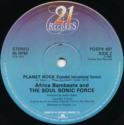 Africa Bambaata And The Soul Sonic Force* : Planet Rock (12", Single)