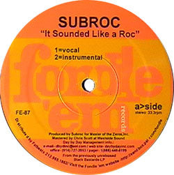 Subroc / KMD : It Sounded Like A Roc / Stop Smokin' That Shit (12")