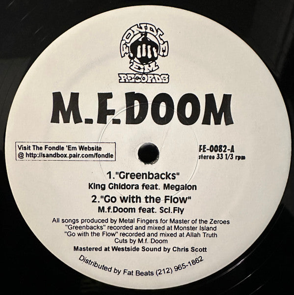 M.F. Doom* : Greenbacks / Go With The Flow (12")