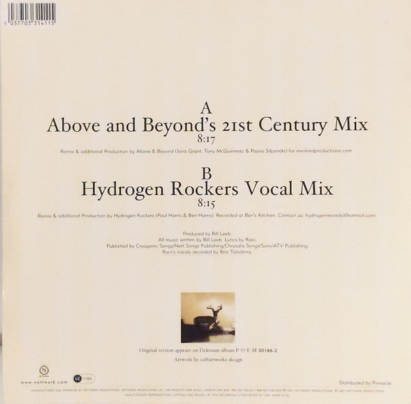Delerium Featuring Rani : Underwater (Remixes By Above & Beyond / Hydrogen Rockers) (12", Single)