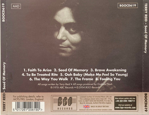 Terry Reid : Seed Of Memory (CD, Album, RE, RM, Sli)