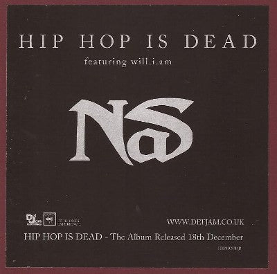 Nas Featuring Will I Am : Hip Hop Is Dead (12", Promo)