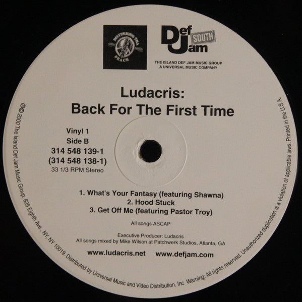 Ludacris : Back For The First Time (2xLP, Album)