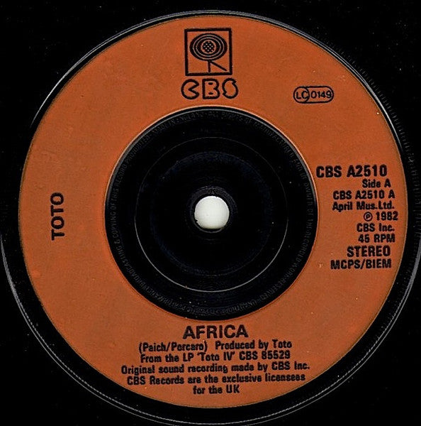 Toto : Africa (7", Single, Ora)