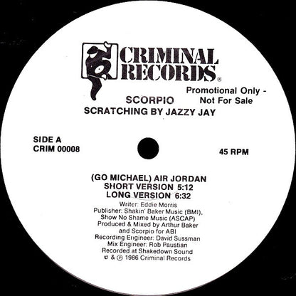 Scorpio (3) : (Go  Michael) Air Jordan (12", Promo)