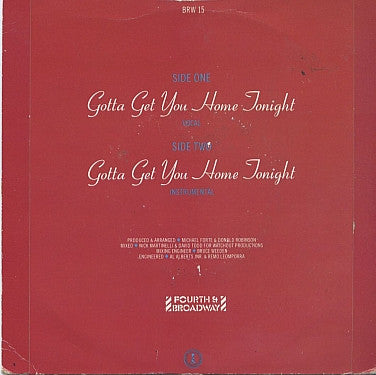 Eugene Wilde : Gotta Get You Home Tonight (7")
