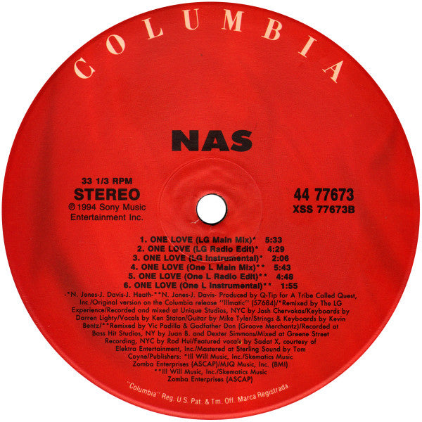 Nas : One Love (12", Single)