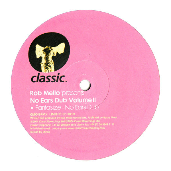 Rob Mello : No Ears Dub Volume II (12", Ltd)