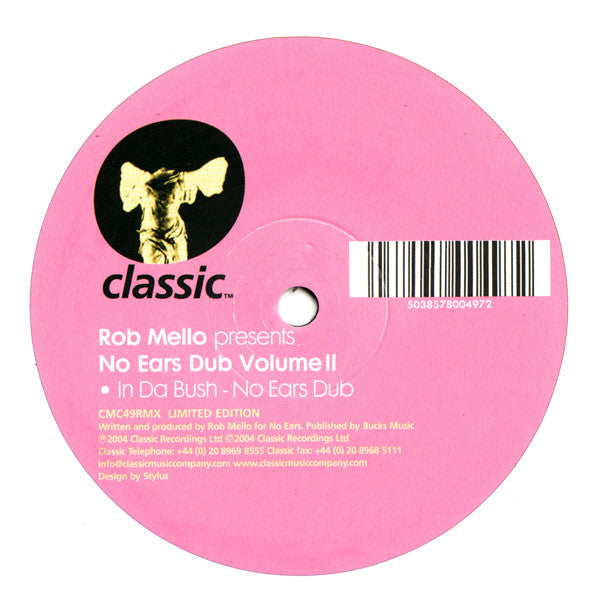 Rob Mello : No Ears Dub Volume II (12", Ltd)