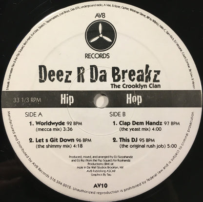The Crooklyn Clan* : Deez R Da Breakz (12")