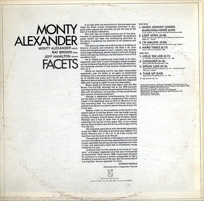 Monty Alexander With Ray Brown And Jeff Hamilton : Facets (LP, Album)
