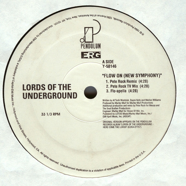 Lords Of The Underground : Flow On (New Symphony) (12")