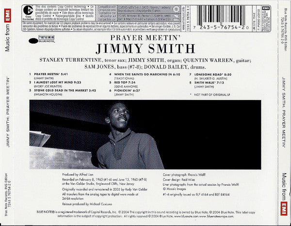 Jimmy Smith With  Stanley Turrentine : Prayer Meetin' (CD, Album, Copy Prot., RE, RM)