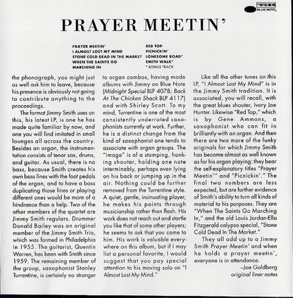 Jimmy Smith With  Stanley Turrentine : Prayer Meetin' (CD, Album, Copy Prot., RE, RM)