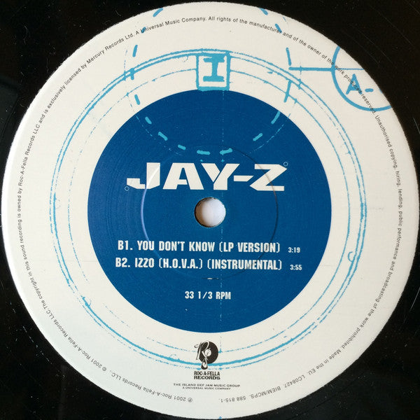 Jay-Z : Izzo (H.O.V.A.) (12", Single)