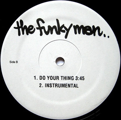 The Funky Man : Check The Method / Do Your Thing (12", M/Print, Whi)