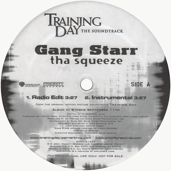 Gang Starr : Tha Squeeze (12", Promo)