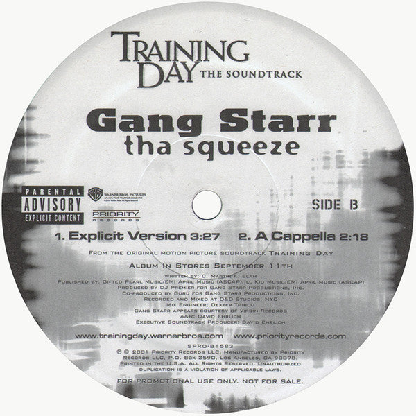 Gang Starr : Tha Squeeze (12", Promo)