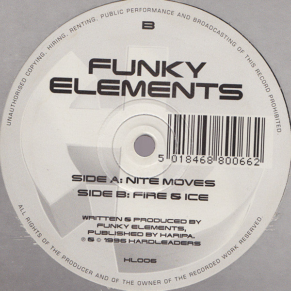 Funky Elements* : Nite Moves / Fire & Ice (12")