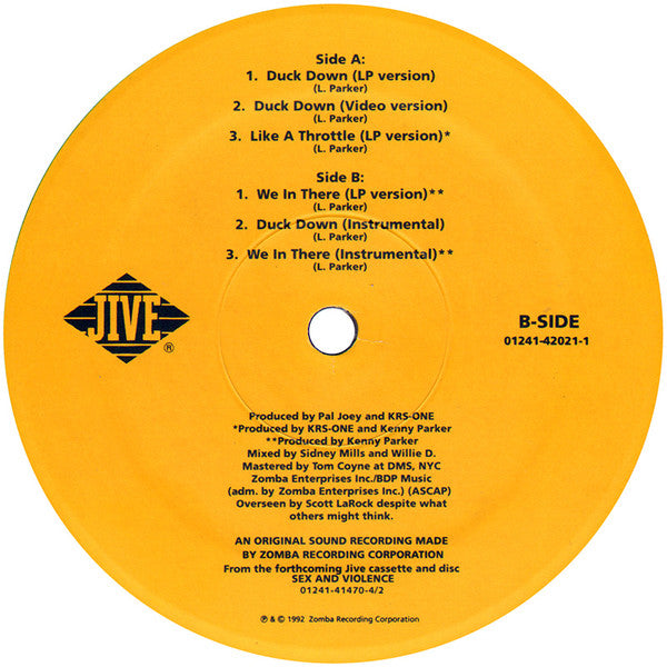 Boogie Down Productions : Duck Down (12")