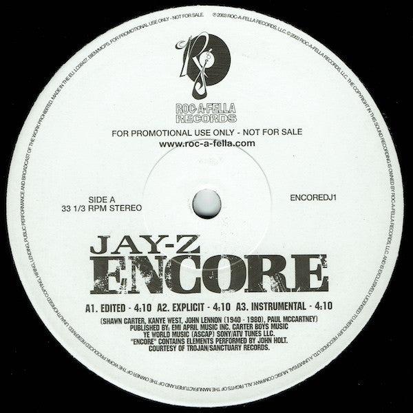 Jay-Z : Encore / Lucifer (12", Promo)