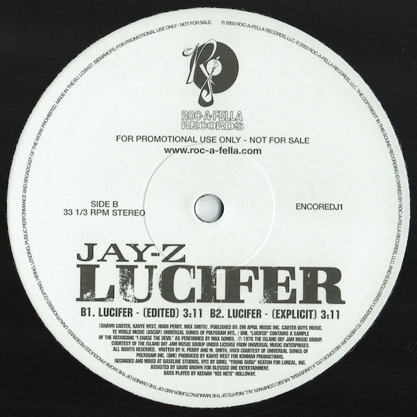 Jay-Z : Encore / Lucifer (12", Promo)