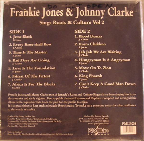 Frankie Jones (2) & Johnny Clarke : Sings Roots & Culture Vol 2 (LP, Comp)