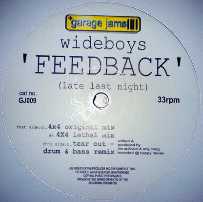 The Wideboys : Feedback (Late Last Night) (12")
