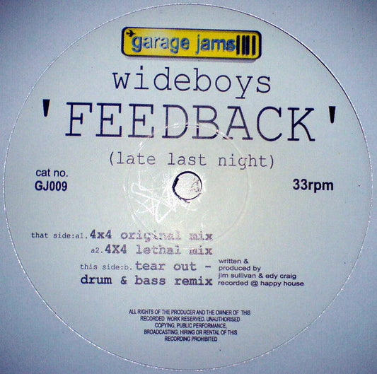 The Wideboys : Feedback (Late Last Night) (12")