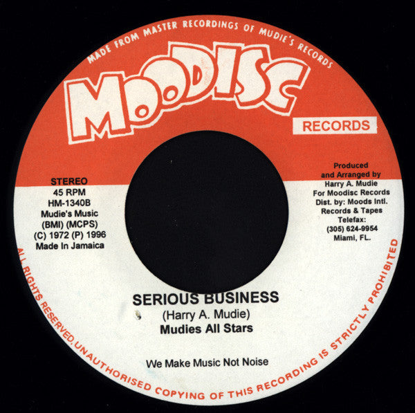 Ernest Ranglin & Mudies All Stars / Mudies All Stars : Dark Shadows / Serious Business (7", RE)