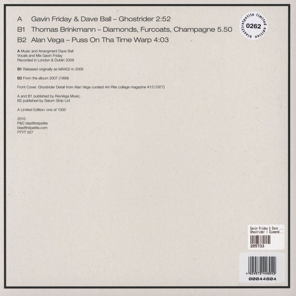 Gavin Friday & Dave Ball / Thomas Brinkmann / Alan Vega : Ghostrider (10", Ltd, Num)