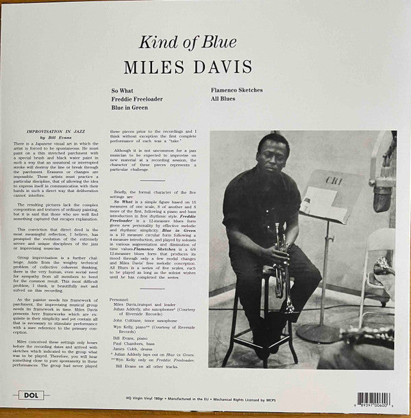 Miles Davis : Kind Of Blue (LP, Album, Ltd, RE, Unofficial,  Bl)