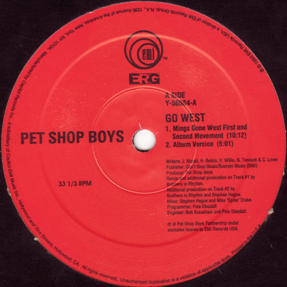 Pet Shop Boys : Go West (12")