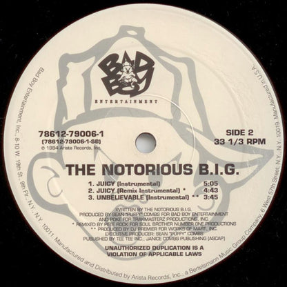 The Notorious BIG* : Juicy (12", Single)
