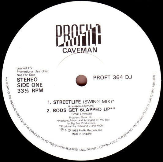 Caveman : Streetlife (12", Promo)