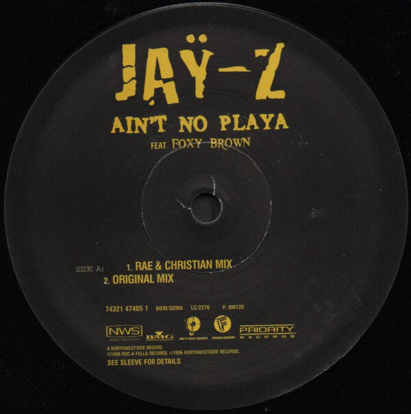 Jaÿ-Z* Feat. Foxy Brown : Ain't No Playa (12")