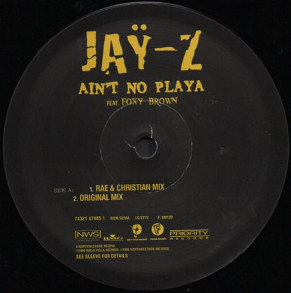 Jaÿ-Z* Feat. Foxy Brown : Ain't No Playa (12")